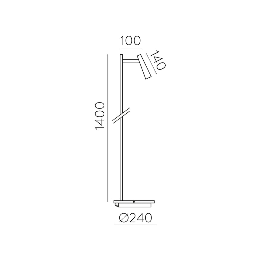 ACB Panau Lámpara de pie 3660 Blanco texturado, LED 8W 3000K 720lm + 3W 3000K 285lm, CRI90 CL.II, LED integrado, Dos interruptores, Orientable H36600B