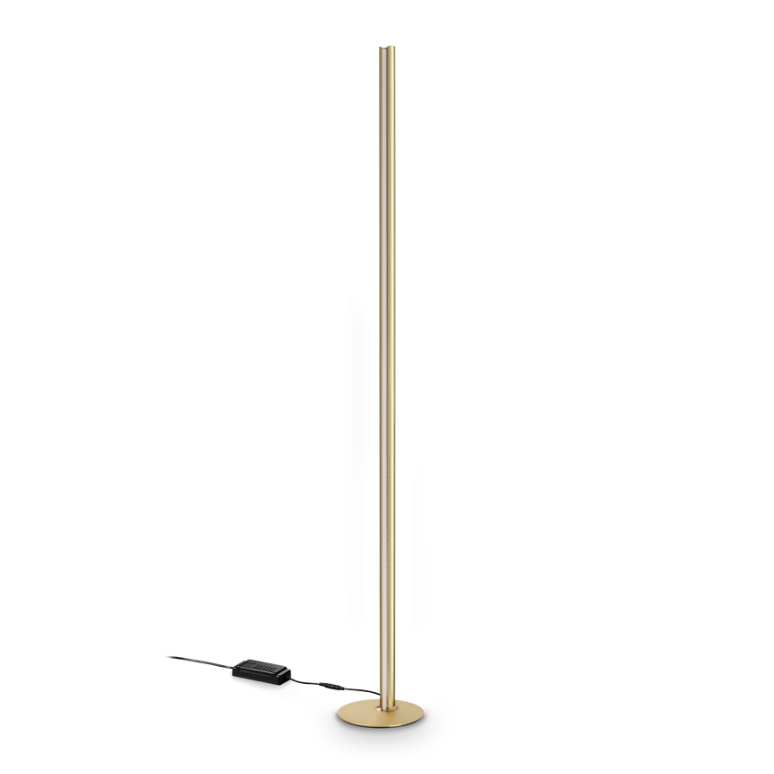 Lámpara de pie Ideal Lux Dorica latón LED 50W regulable 190cm 366166
