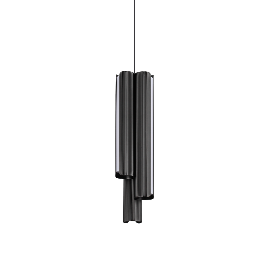 Lámpara colgante Ideal Lux Dorica negro LED 3 luces 27W regulable Ø9,5cm 366487