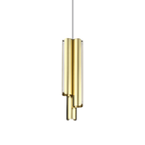 Lámpara colgante Ideal Lux Dorica LED 3 luces 27W regulable Ø9,5cm latón — ref. 366494 (1)