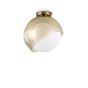 Plafón de techo Ideal Lux Bloom cristal Ø30cm E27 latón — ref. 366593 (1)