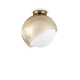 Plafón de techo Ideal Lux Bloom cristal Ø30cm E27 latón — ref. 366593 (1)