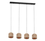 Lámpara de techo colgante Trio Smilla 4 luces negro mate 150cm 366800436