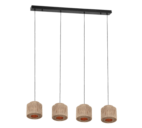 Lámpara de techo colgante Trio Smilla 4 luces negro mate 150cm 366800436