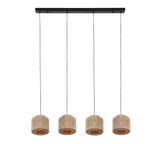 Lámpara de techo colgante Trio Smilla 4 luces negro mate 150cm 366800436 - vista 2