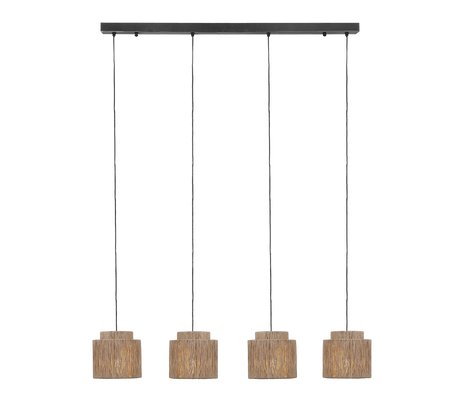 Lámpara de techo colgante Trio Smilla 4 luces negro mate 150cm 366800436 - vista 3