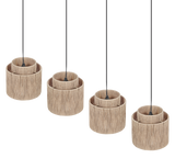 Lámpara de techo colgante Trio Smilla 4 luces negro mate 150cm 366800436 - vista 4