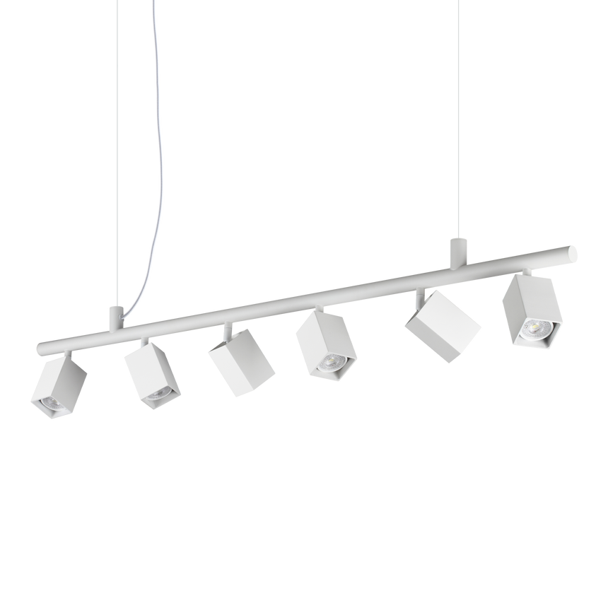 Lámpara colgante Ideal Lux Dynamite blanco 6 luces 168W Ø115,5cm 367460