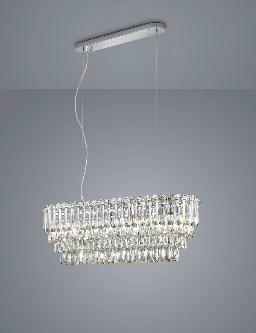 Lámpara colgante Trio Malizia E14 cromo 96cm 40W 367601006