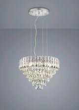 Lámpara colgante Trio Malizia E14 cromo Ø58cm 40W 367601206