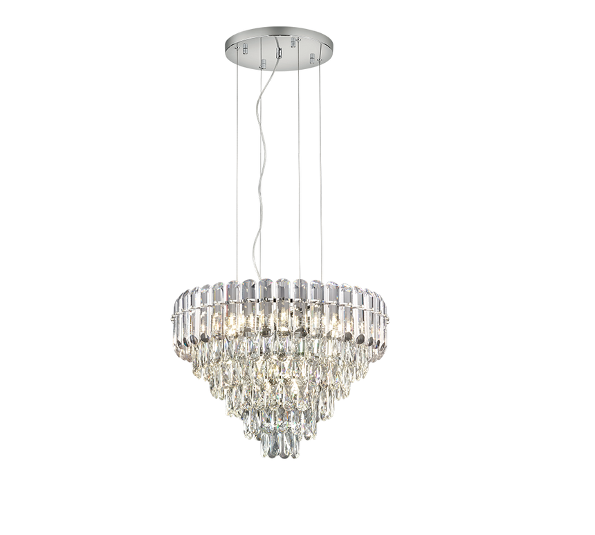 Lámpara colgante Trio Malizia E14 cromo Ø58cm 40W 367601206