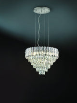 Lámpara colgante Trio Malizia E14 cromo Ø58cm 40W 367601206
