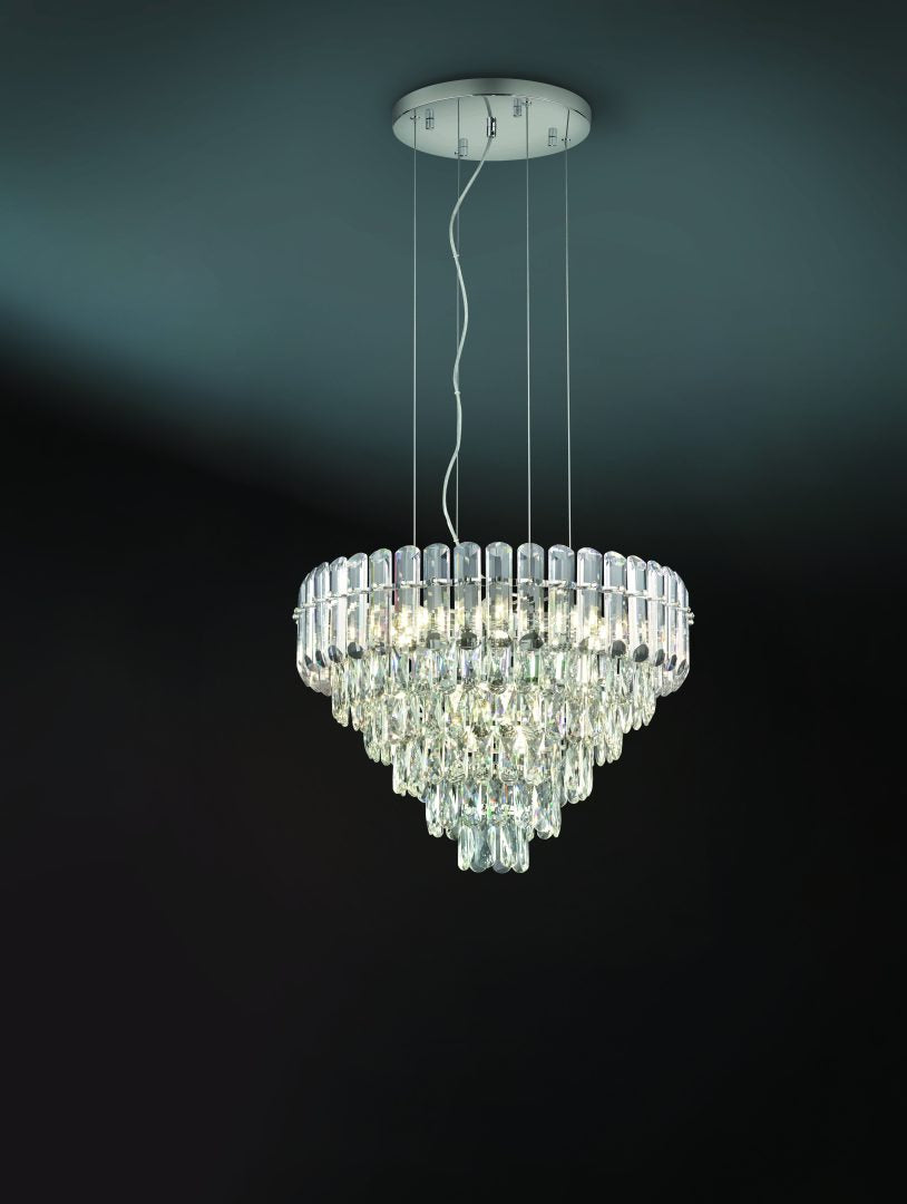 Lámpara colgante Trio Malizia E14 cromo Ø58cm 40W 367601206