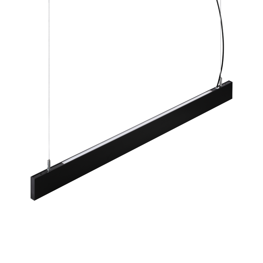 Sistema lineal Ideal Lux Steel negro LED 2 luces 38W 3000K regulable Ø119,2cm 367606