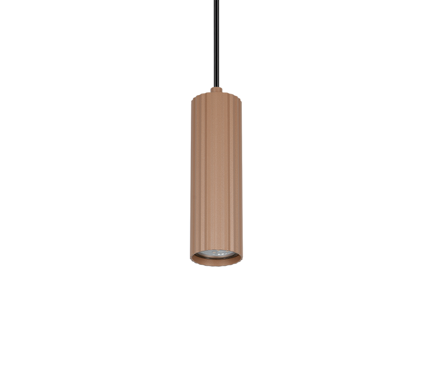 Lámpara de techo colgante Trio Soka LED marrón café 3000K 150cm 367700165