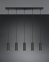 Lámpara colgante Soka Trio 5 luces GU10 Ø5cm negro mate — ref. 367700532 (2)