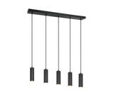 Lámpara colgante Soka Trio 5 luces GU10 Ø5cm negro mate — ref. 367700532 (1)