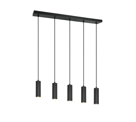 Lámpara colgante Soka Trio 5 luces GU10 Ø5cm negro mate — ref. 367700532 (1)