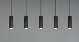 Lámpara colgante Soka Trio 5 luces GU10 Ø5cm negro mate — ref. 367700532 (3)