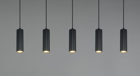 Lámpara colgante Soka Trio 5 luces GU10 Ø5cm negro mate — ref. 367700532 (3)