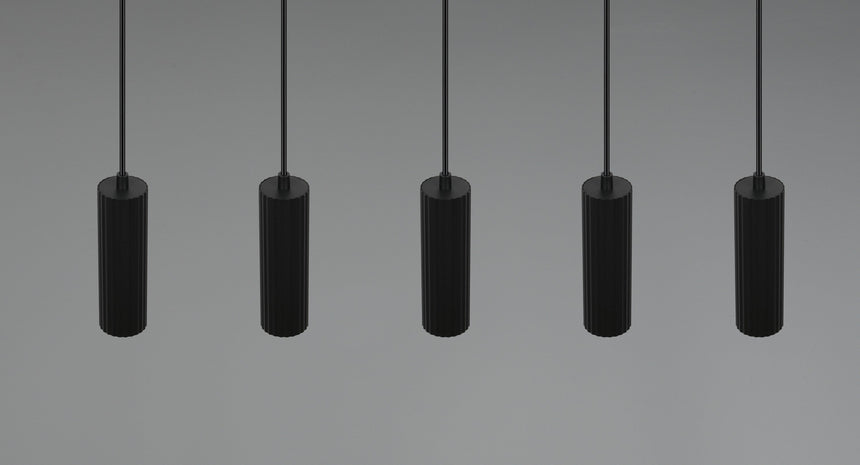 Lámpara colgante Soka Trio 5 luces GU10 Ø5cm negro mate — ref. 367700532 (4)
