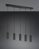 Lámpara colgante Soka Trio 5 luces GU10 Ø5cm negro mate — ref. 367700532 (5)