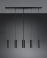 Lámpara colgante Soka Trio 5 luces GU10 Ø5cm negro mate — ref. 367700532 (6)
