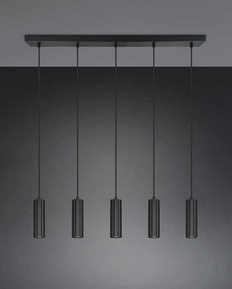 Lámpara colgante Soka Trio 5 luces GU10 Ø5cm negro mate — ref. 367700532 (6)