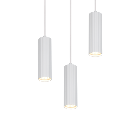 Lámpara de techo colgante Trio Soka LED blanco mate 3000K 150cm 367730331