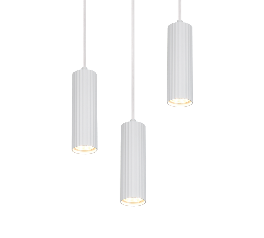 Lámpara de techo colgante Trio Soka LED blanco mate 3000K 150cm 367730331
