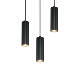Lámpara de techo colgante Trio Soka LED negro mate 3000K 150cm 367730332