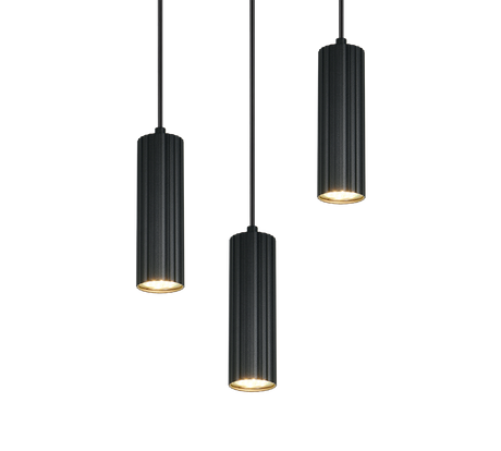 Lámpara de techo colgante Trio Soka LED negro mate 3000K 150cm 367730332