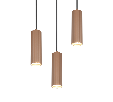 Lámpara de techo colgante Trio Soka LED marrón café 3000K 150cm 367730365