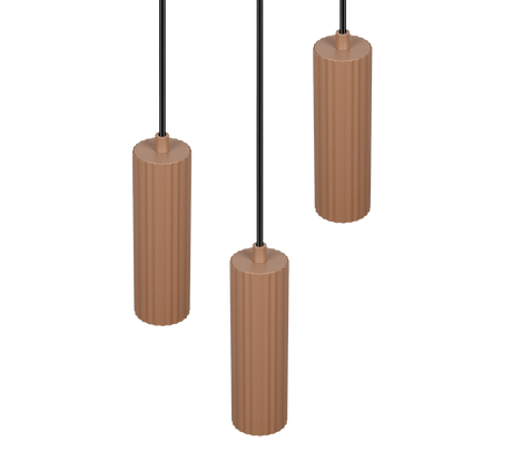 Lámpara de techo colgante Trio Soka LED marrón café 3000K 150cm 367730365