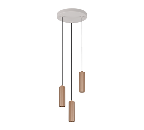 Lámpara de techo colgante Trio Soka LED marrón café 3000K 150cm 367730365