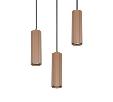 Lámpara de techo colgante Trio Soka LED marrón café 3000K 150cm 367730365