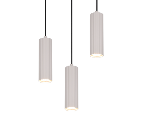 Lámpara de techo colgante Trio Soka LED gris cálido 3000K 150cm 367730376