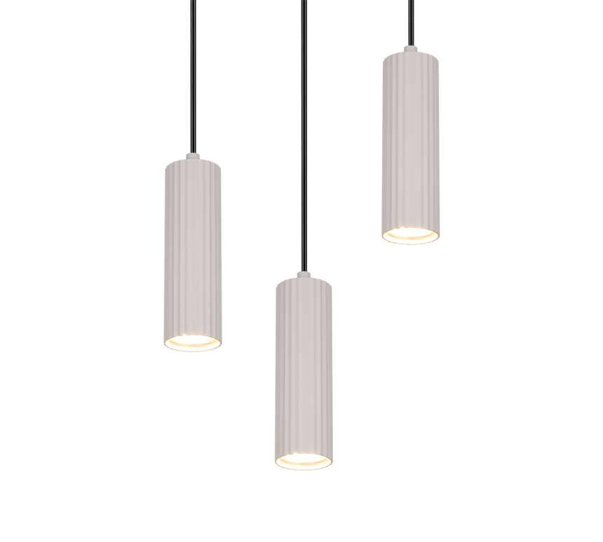Lámpara de techo colgante Trio Soka LED gris cálido 3000K 150cm 367730376