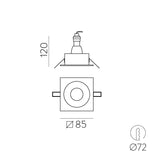 ACB Velt Empotrable 3678/9 Blanco, LED GU10 8W, I IP64/IP20 P36781B