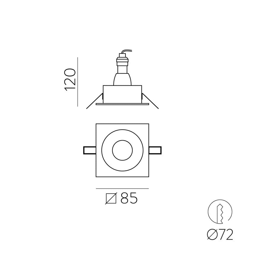 ACB Velt Empotrable 3678/9 Blanco, LED GU10 8W, CL.II IP64/IP20