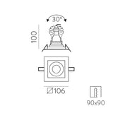 ACB San Empotrable 3679/1 Blanco, LED GU10 8W, I P36791B