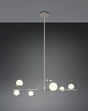 Lámpara de techo colgante Trio Flaming LED níquel mate 3000K 195cm 368900607