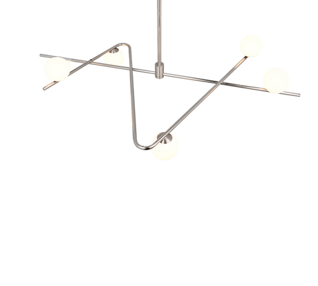 Lámpara de techo colgante Trio Flaming LED níquel mate 3000K 195cm 368900607