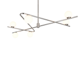Lámpara de techo colgante Trio Flaming LED níquel mate 3000K 195cm 368900607