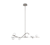 Lámpara de techo colgante Trio Flaming LED níquel mate 3000K 195cm 368900607