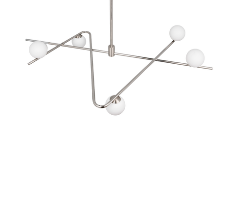 Lámpara de techo colgante Trio Flaming LED níquel mate 3000K 195cm 368900607