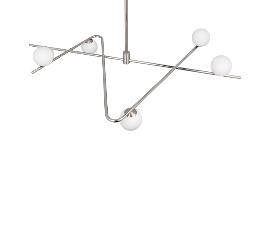 Lámpara de techo colgante Trio Flaming LED níquel mate 3000K 195cm 368900607