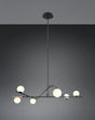 Lámpara de techo colgante Trio Flaming LED negro y dorado 3000K 195cm 368900680