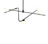 Lámpara de techo colgante Trio Flaming LED negro y dorado 3000K 195cm 368900680