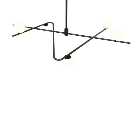 Lámpara de techo colgante Trio Flaming LED negro y dorado 3000K 195cm 368900680